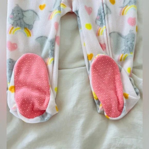Disney Baby New Pink Dumbo Onesie Fleece Pajamas 18-24 Months - Picture 3 of 8